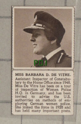 C869) Miss Barbara D De Vitre Inspector of Constabulary - 1949  SMALL!!!