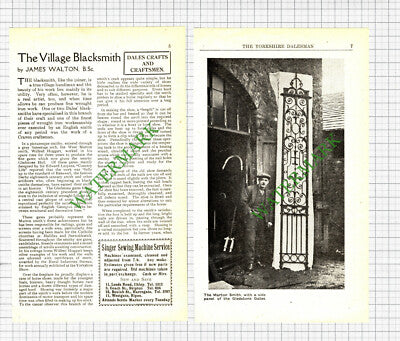 Wilfred Hoggart West Marton Blacksmith Gledstone Hall  - 1941 Article