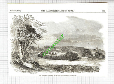 The Village Of Schestedt Schleswig  Osterade- 1850 Cutting