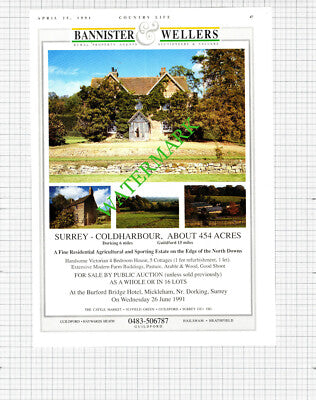 Coldharbour Surrey House Sale Advert - 1991 Cutting