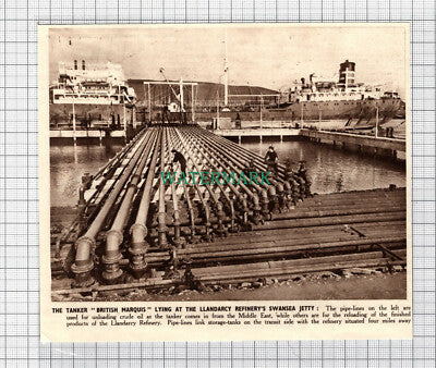 C3615) BRITISH MARQUIS Llandarcy Refinery Swansea Jetty - 1950 Clip