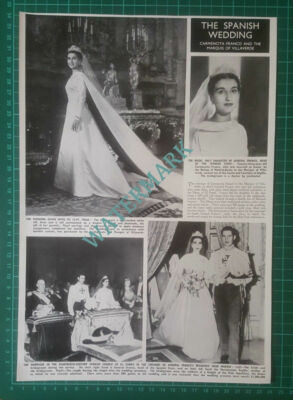 (X481) Carmencita Franco & Marquis of Villaverde Wedding Spain El Pardo - 1950