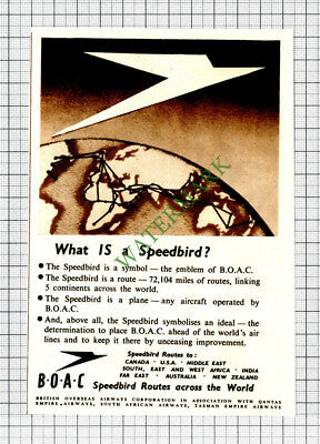 BOAC Speedbird Aeroplane Small Advert - 1947 Cutting