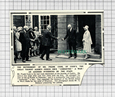 C2736) Mr Frank Cook Cook's Cooks Tourist Agency Mr G Ballance - 1929 Clip