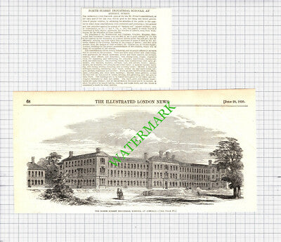 The North Surrey Industrial Schools Annerly Annerley 1850 2-Part Cutting / Print
