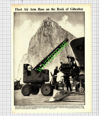 HMS Cormorant II Fleet Air Arm Base Rock of Gibraltar  - 1944 Cutting