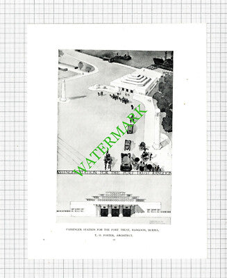 Port Trust Rangoon Burma Passenger Station TO Foster Architect 1929 Book Prints