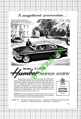 Humber Super Snipe Car Small Advert - 1960 Cutting