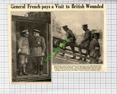 Sir John French Hospital Ship World War One WW1 - 1915 Cutting