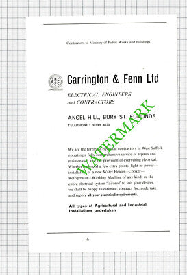 Bury Free Press / Carrington & Fenn Ltd Bury St Edmunds - 1964 Cutting