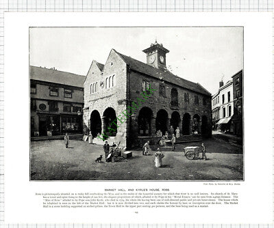 NEWPORT Wales / ROSS ON WYE  - c.1895 Book Print