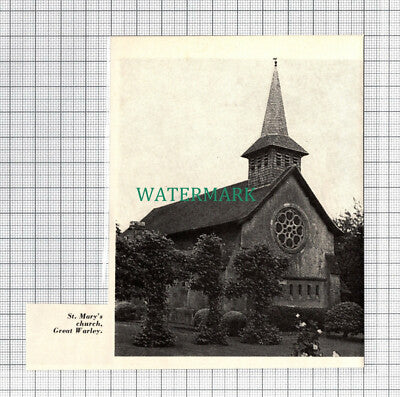 C3820) St Mary's Church Great Warley Essex - 1966 Clip