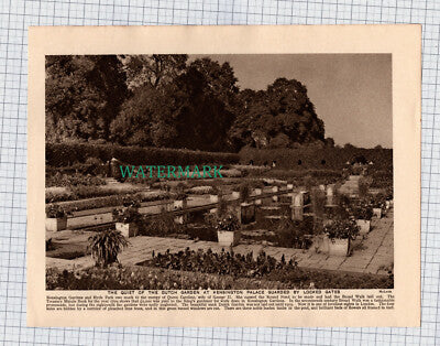 (8329) Kensington Palace Dutch Garden / Hyde Park Hampstead Heath   c.1925 Print
