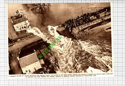 Southery Floods Ely - King's Lynn Road Wissey   - 1947 Cutting
