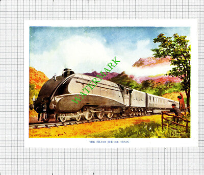 Bournemouth Express Southern Railway 643 Silver Jubilee Train 2509  c.1948 Print