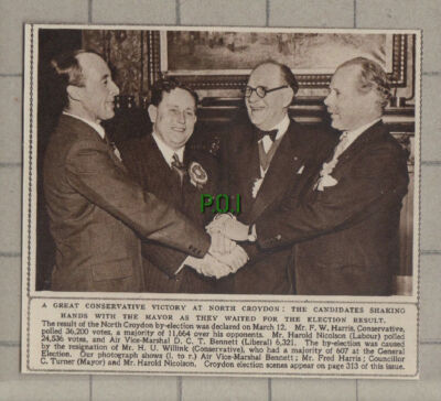 C1259) North Croydon By Election Fred Harris Harold Nicolson C Turner 1948 Clip