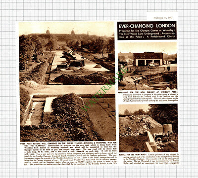 Olympic Games Wembley New Road German Prisoners Subway - 1947 Cutting