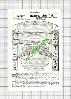 Lyceum Theatre Sheffield Small Advert   - 1908 Cutting