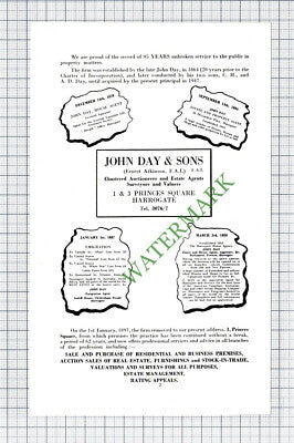 John Day & Sons Estate Agents Princes Square Harrogate Advert -  1959 Cutting
