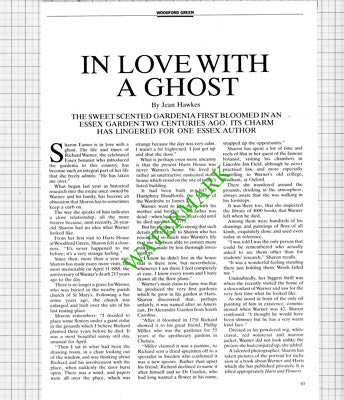 Sharon Eames Richard Warner Botanist Harts House Woodford Green  - 1990 Article