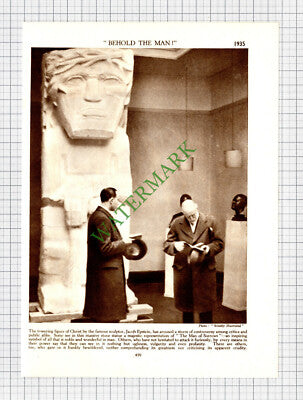 9256) Jacob Epstein Statue Of Christ    - 1930s Cutting