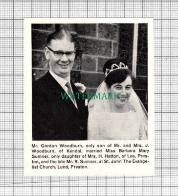 C3930) Gordon Woodburn Kendal Miss Barbara Mary Sumner Lea Preston 1964 SMALL!