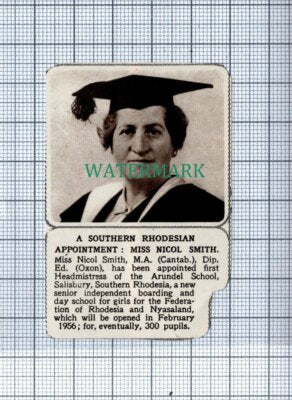 C4306) Miss Nicol Smith Arundel School Salisbury Rhodesia - 1955 News Clip