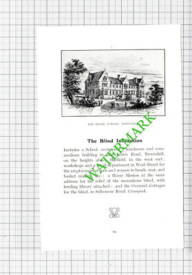 The Blind School Broomhill Sheffield  -  1908 Small Cutting