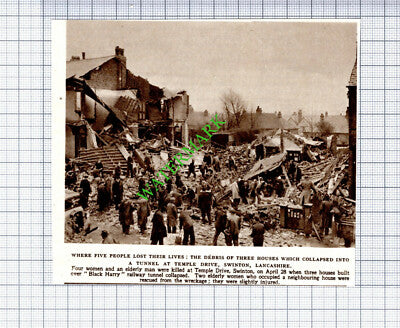 Temple Drive Swinton Lancaster Railway Tunnel Collapse - 1953 Small Cutting