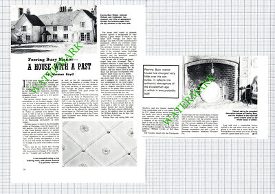 Feering Bury Manor Essex Corder  - 1971 Article