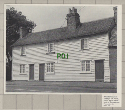 C1012) Stock Essex Weatherboarded Cottages - 1966 Cutting