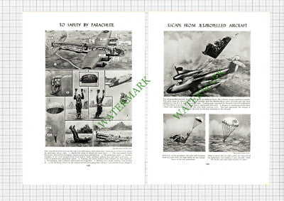9471) Lincoln Bomber How A Parachute Works  - c.1950s 2-Part Cutting / Print