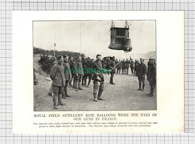 C3898) Royal Field Artillery Kite Balloons Great War WW1 - c.1918 Book Print