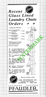 The Pfaudler Co New York USA Laundry Chutes Advert  - 1926 Cutting