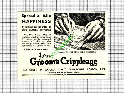 John Groom's Crippleage Clerkenwell London Lord Radstock - 1947 SMALL Cutting