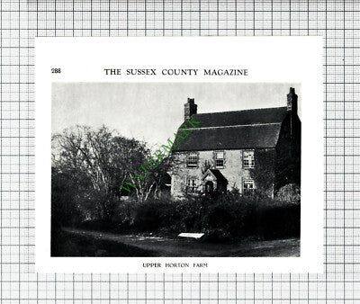 C1252) Upper Horton Farm Sussex - c.1930 Cutting