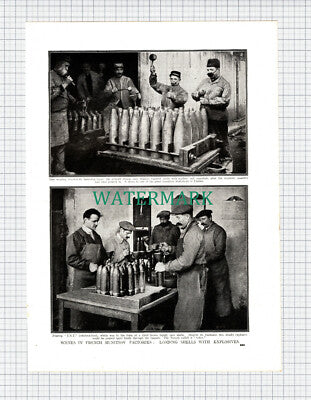 X755) French Munition Factory Loading Shells France - 1919 Cutting