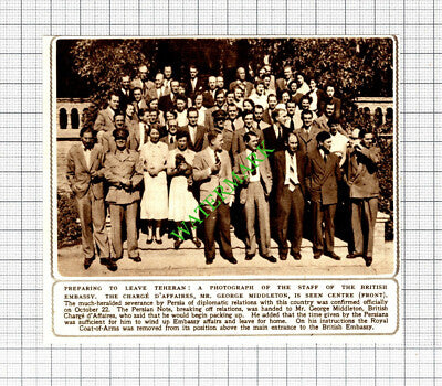 British Embassy Teheran Staff George Middleton -  1952 Cutting