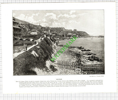 Dartmouth / Ventnor Isle Of Wight   - c.1900 Book Print