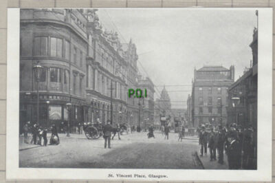 C1377) St Vincent Place Glasgow - c.1900 Paper Cutting