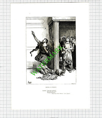 MIDSUMMER NIGHT'S DREAM Bottom William Shakespeare -  c.1880 Antique Print