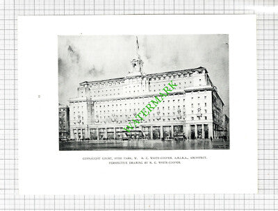 Connaught Court Hyde Park London White-Cooper - 1931 Book Print