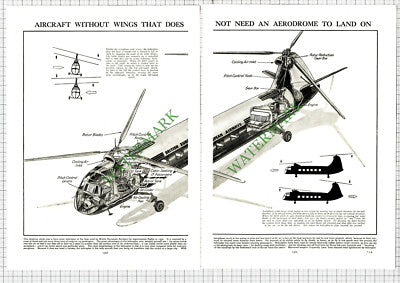 British European Airways Twin Rotor Helicopter Chinook ?  c.1950s 2-Part Cutting