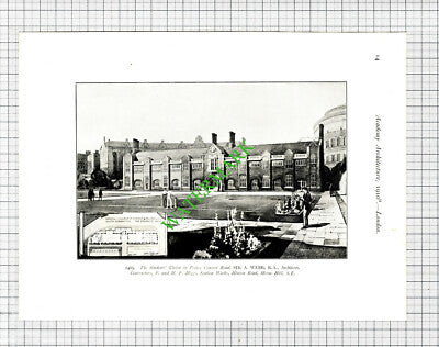 The Mall London Sir A Webb / Imperial College Science Kensington - 1910 Print