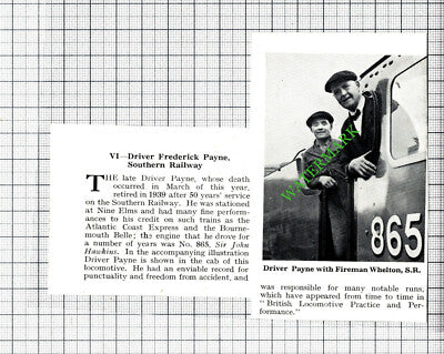 Train Driver Frederick Payne Southern Railway Nine Elms - 1940s Cutting
