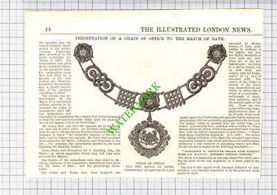Mayor Of Bath Chain Of Office  F Dowding Messrs Payne Goldsmiths -  1850 Cutting