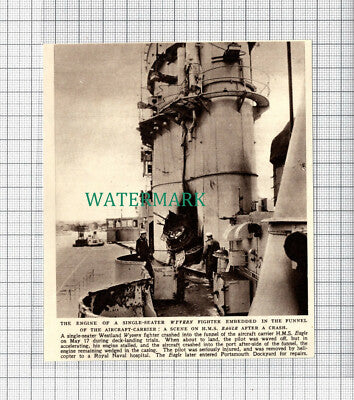 C3994) HMS Eagle Wyvern Fighter Plane Aircraft Crash - 1955 Cutting