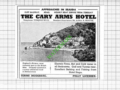 Queen's Hotel Torquay / The Cary Arms Hotel Beattie Advert - 1964 Small Cutting
