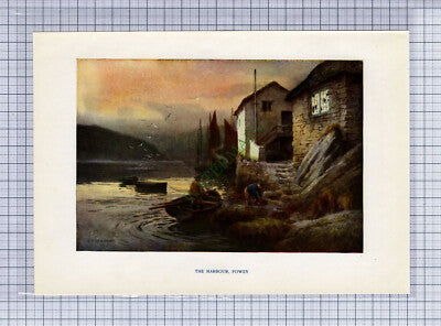 C6307) Fowey Harbour Cornwall  Ernest Haslehust - c.1911 Small  Print