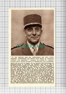 C3033) General Jean de Lattre de Tassigny - c.1951 Paper Cutting